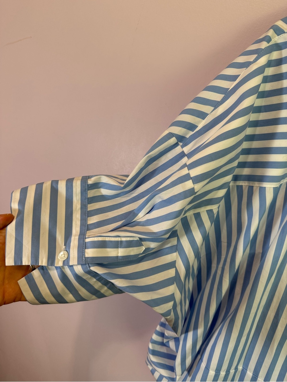 Banana Republic Blue and White Striped Very Oversized Popover Top NWOT Size M - Picture 7 of 9
